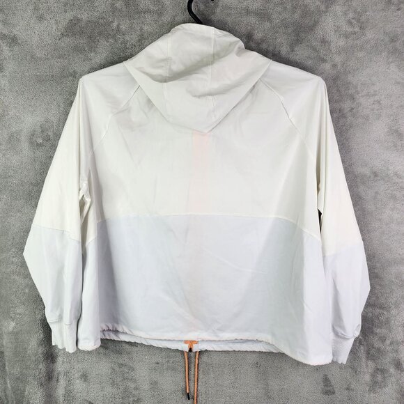 Womens White Under Armour Hooded Jacket Windbreaker Loose Fit Full Zip Size 1X - Picture 8 of 11